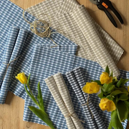 Löpare Cleo 33x120 cm ljusblå/vit - Bordslöpare