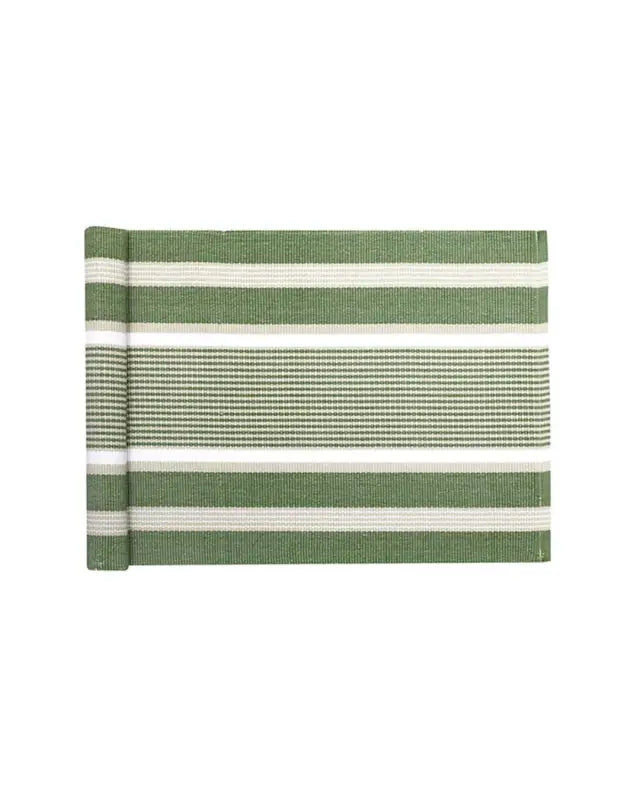 Löpare Greta 33x240 cm grön/linne/vit - Duk