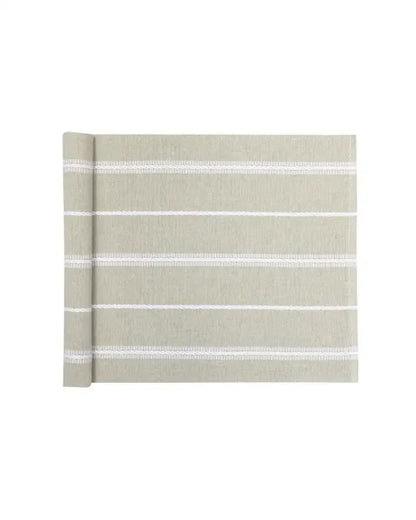 Löpare Herman 33x120 cm linne/vit - Bordslöpare