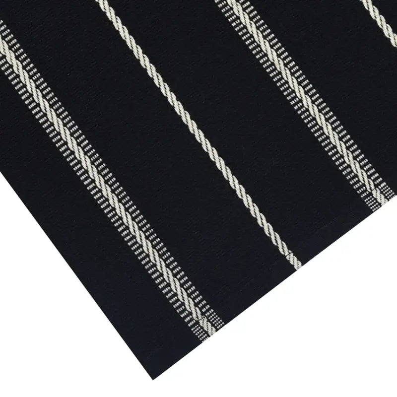 Löpare Herman 33x120 cm svart/linne ribbad - Textil