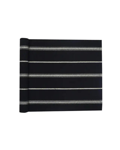 Löpare Herman 33x120 cm svart/linne ribbad - Textil