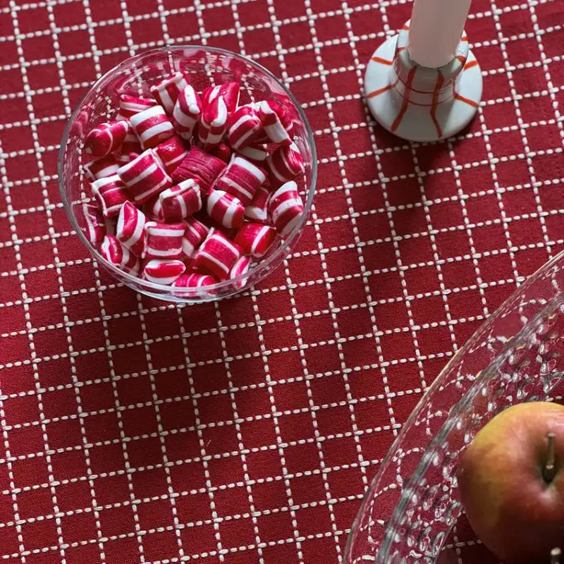 Lova Duk 90x90cm röd/linne - Textil