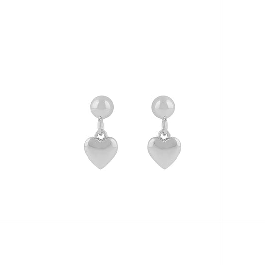 Snö Brooklyn heart small pendant ear plain silver