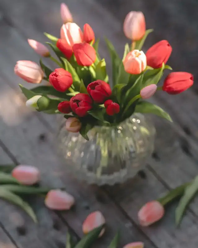 Maggie Konstväxt Tulpanbukett 30cm Rosa - Silkesblommor