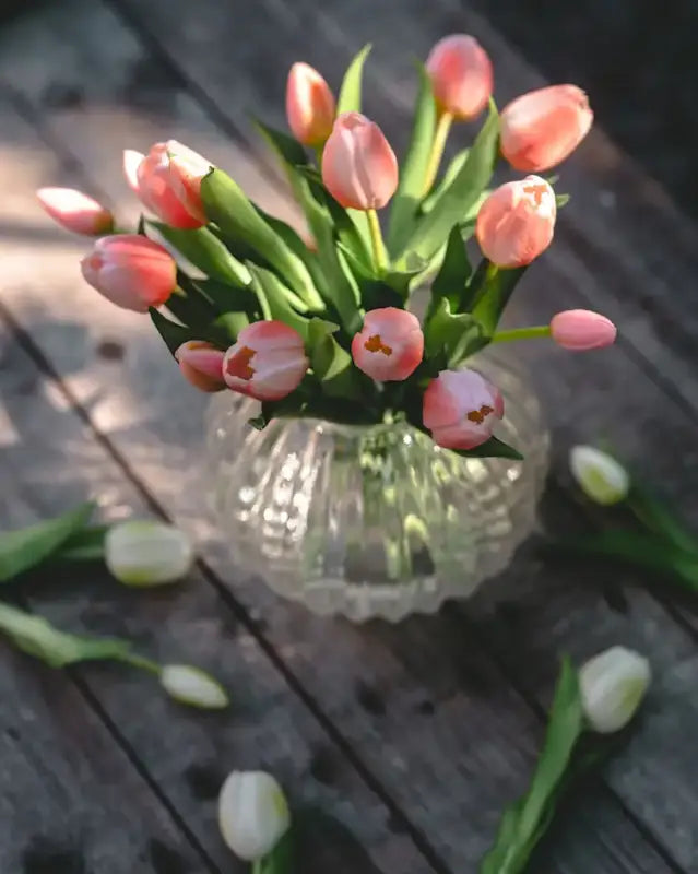 Maggie Konstväxt Tulpanbukett 30cm Rosa - Silkesblommor