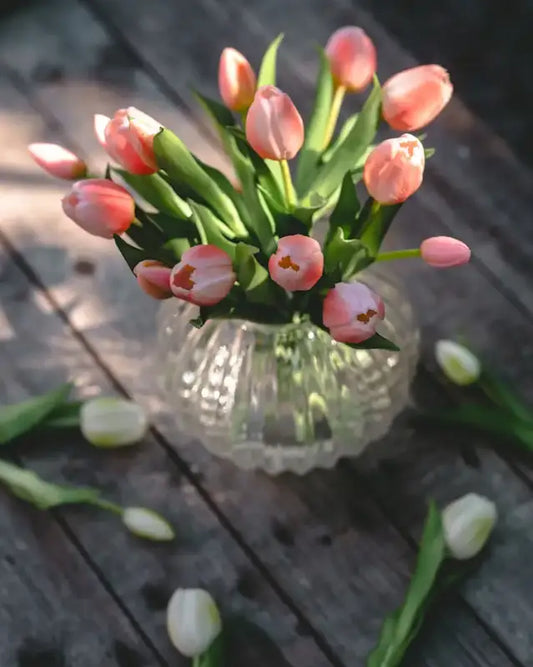 Maggie Konstväxt Tulpanbukett 30cm Rosa - Silkesblommor