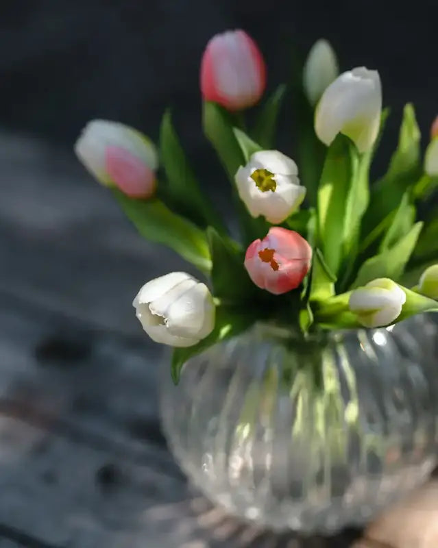 Maggie Konstväxt Tulpanbukett 30cm vit - Silkesblommor