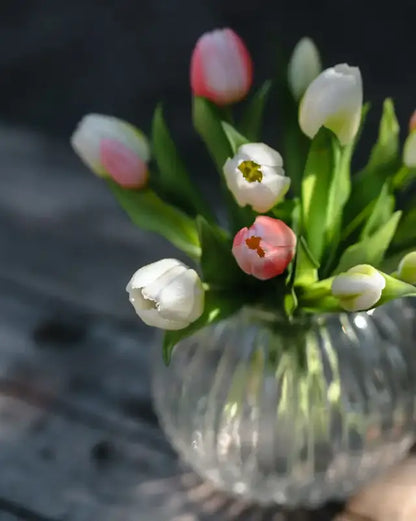 Maggie Konstväxt Tulpanbukett 30cm vit - Silkesblommor