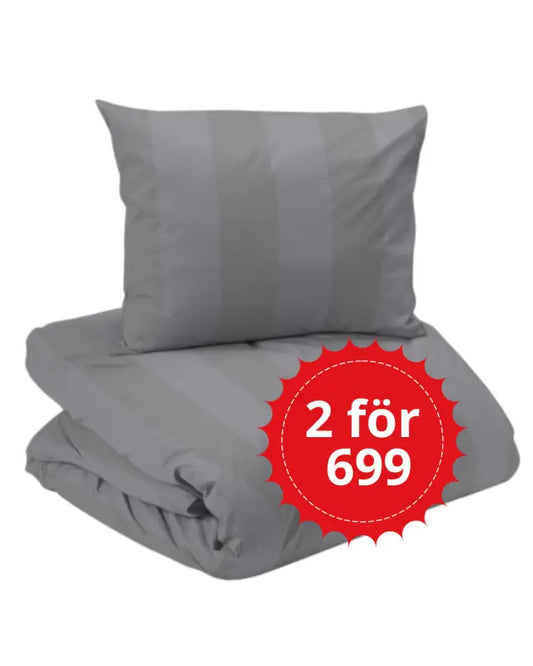 Manhattan Bäddset 2-dels satin mellangrå - Satin
