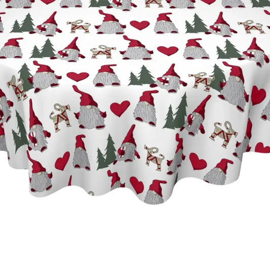 Noel Tomte Vaxduk rund 140 cm vit - Duk