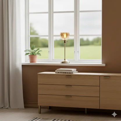 Nora Bordslampa H40 cm amber - Belsyning