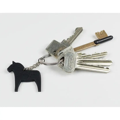 Nyckelring Dalahäst Svart - Nyckelring