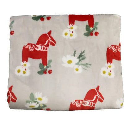 Pläd orsa dalahäst beige - Pläd