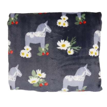 Pläd orsa dalahäst marinblå - Pläd