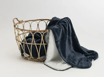 Pläd Sherpa blå 130x170 - Pläd