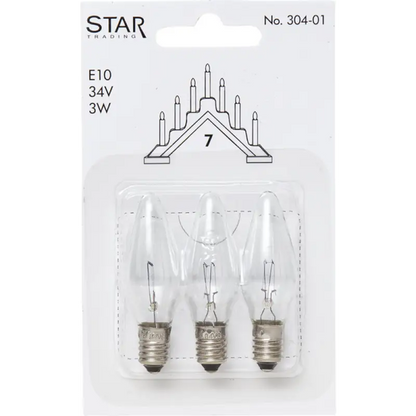 Reservlampa 3-pack E10 34V 3W - Reservlampa