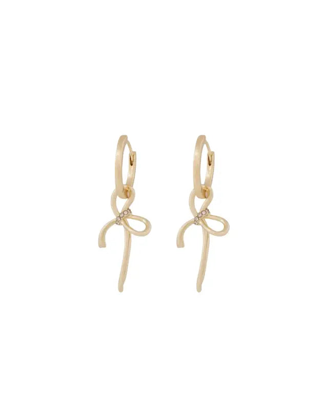 Ribbon small pendant ear g/clear - Örhängen