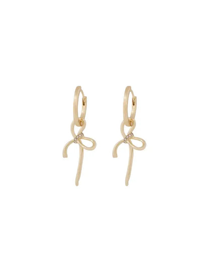 Ribbon small pendant ear g/clear - Örhängen