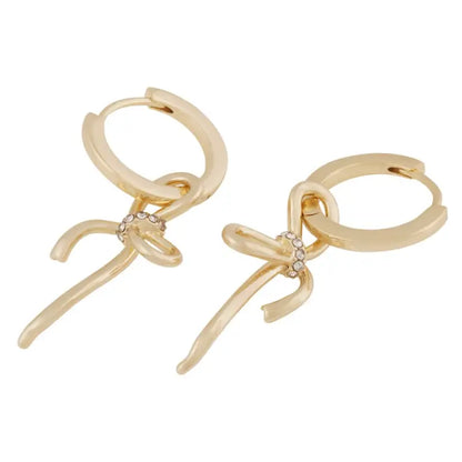 Ribbon small pendant ear g/clear - Örhängen