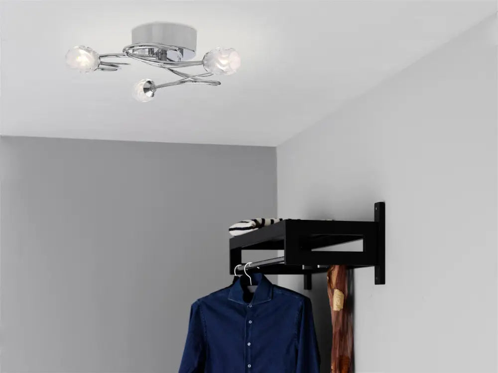 Rose krom plafond 5-arm - Plafond