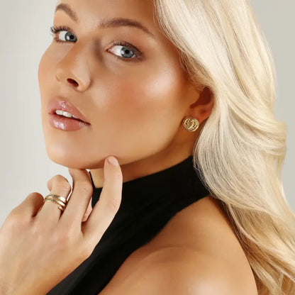 Row ear plain guld - Örhänge