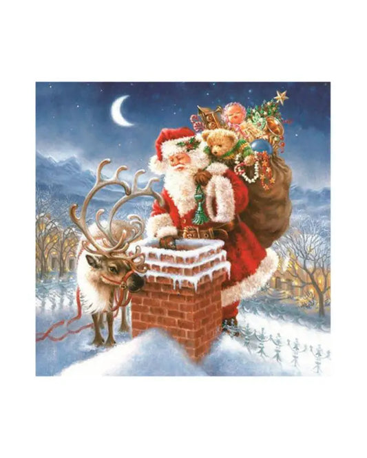 Servett Santa Claus & Chimney 33x33 cm - Jul