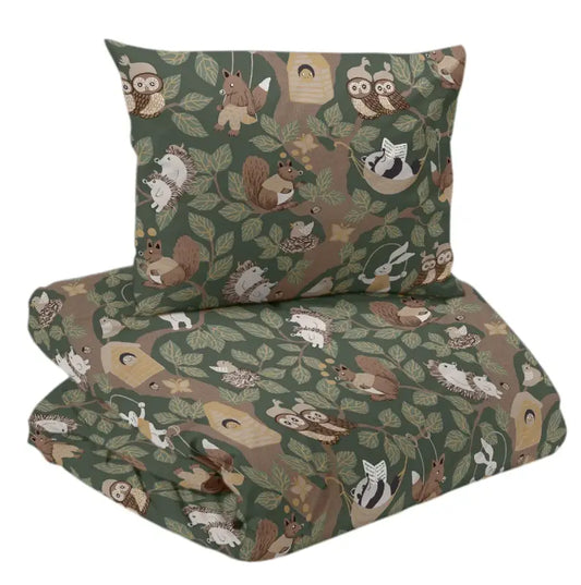 Skogsliv bäddset spjälsäng 130x150 cm grön - Bäddset