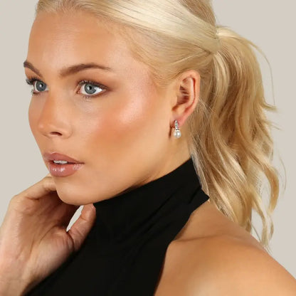 Snö Astrid ear silver/white Örhängen