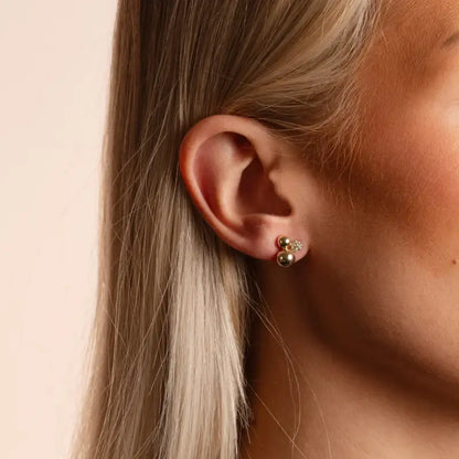 Snö Bennet small tripple ear g/clear - Örhängen