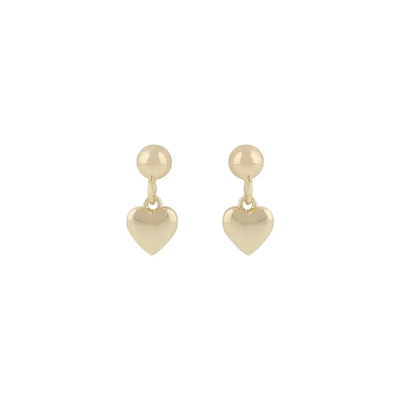 Snö Brooklyn heart small pendant ear plain gold - Örhänge
