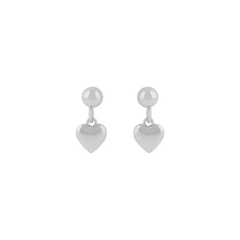Snö Brooklyn heart small pendant ear plain silver - Örhänge