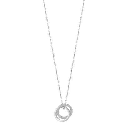 SNÖ Connected pendant neck 80 cm silver/clear - Halsband