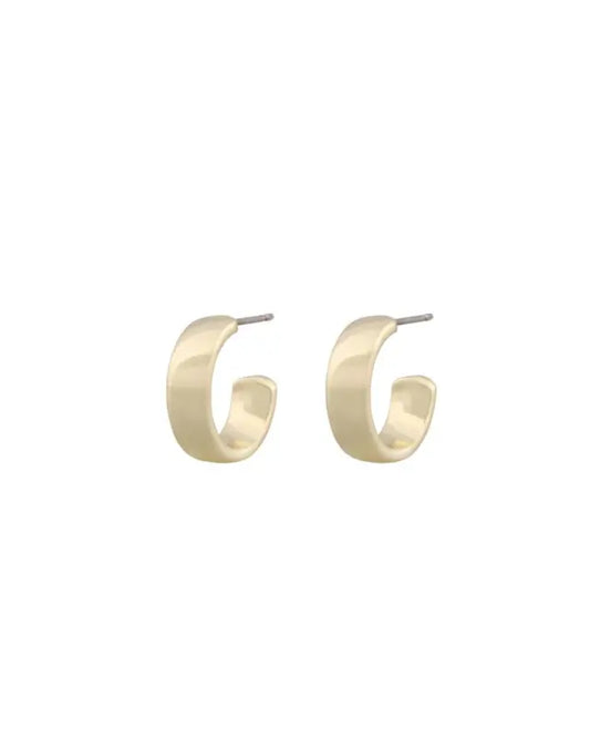 Snö Dublin small oval ear plain gold - Örhänge