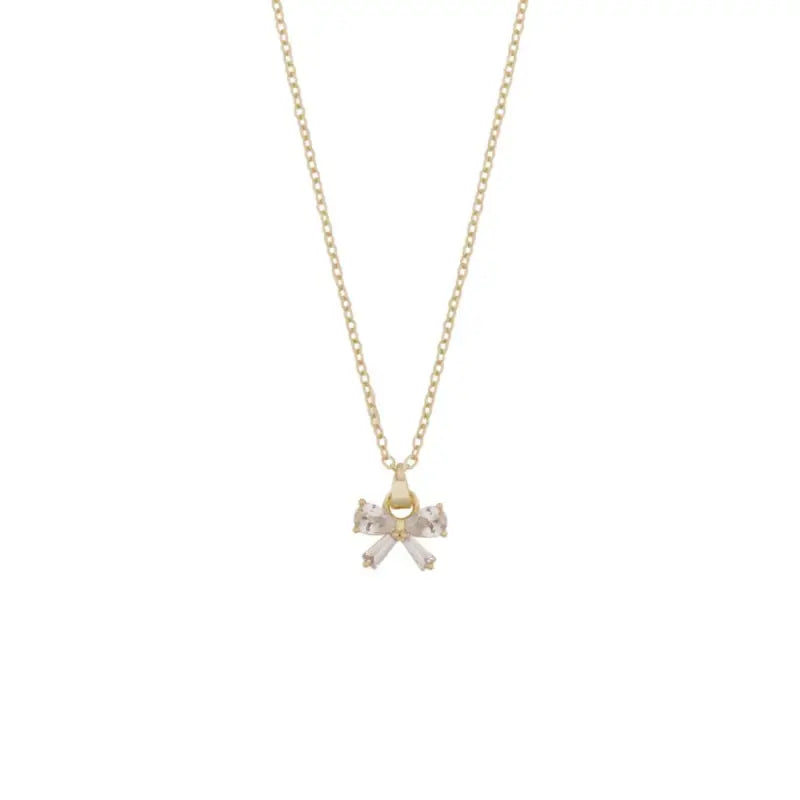 Snö Eira bow pendant neck 45cm g/clear - Halsband