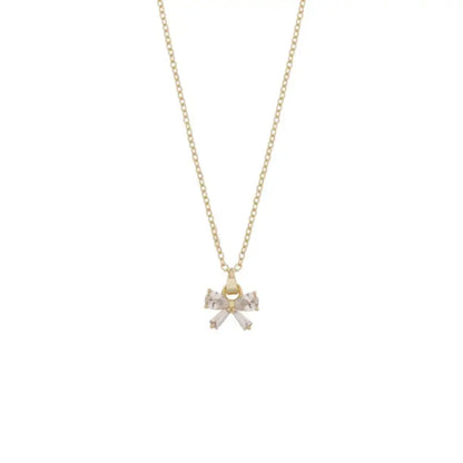 Snö Eira bow pendant neck 45cm g/clear - Halsband