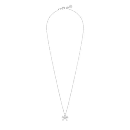 Snö Eira bow pendant neck 45cm s/clear - Halsband