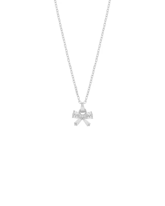 Snö Eira bow pendant neck 45cm s/clear - Halsband