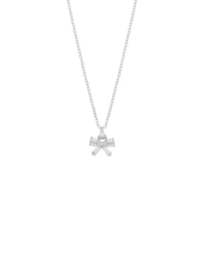 Snö Eira bow pendant neck 45cm s/clear - Halsband