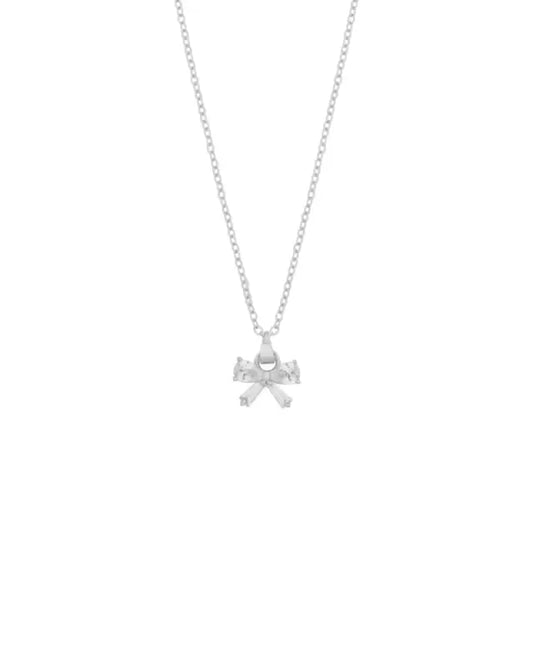 Snö Eira bow pendant neck 45cm s/clear - Halsband