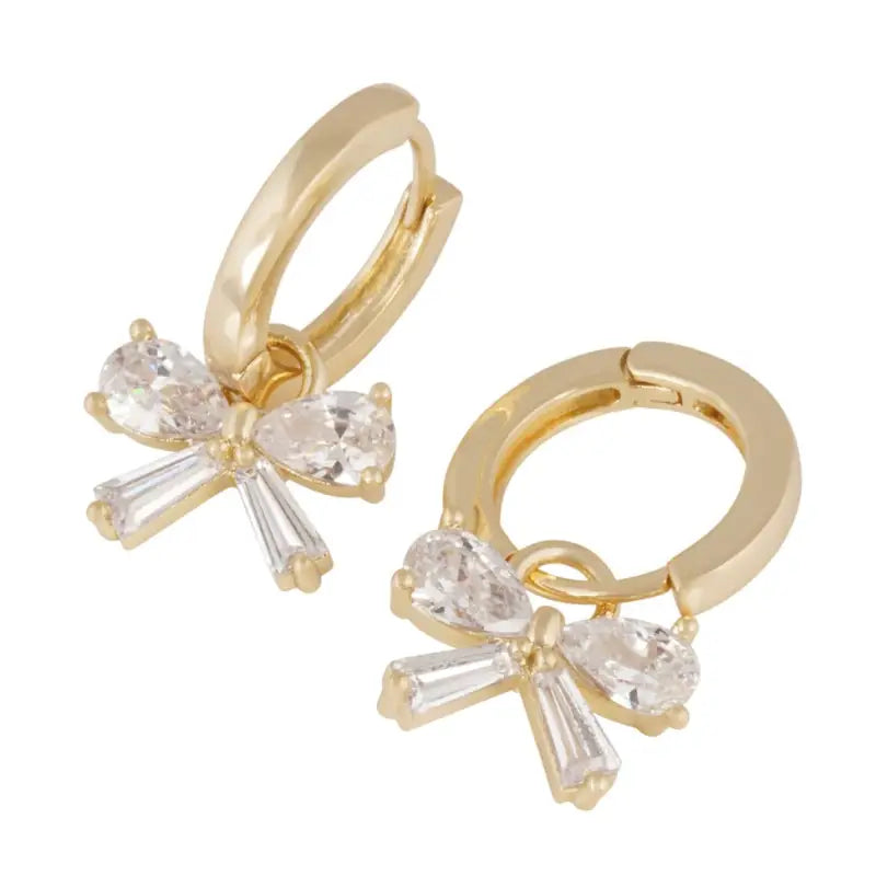 Snö Eira bow ring ear g/clear - Örhängen