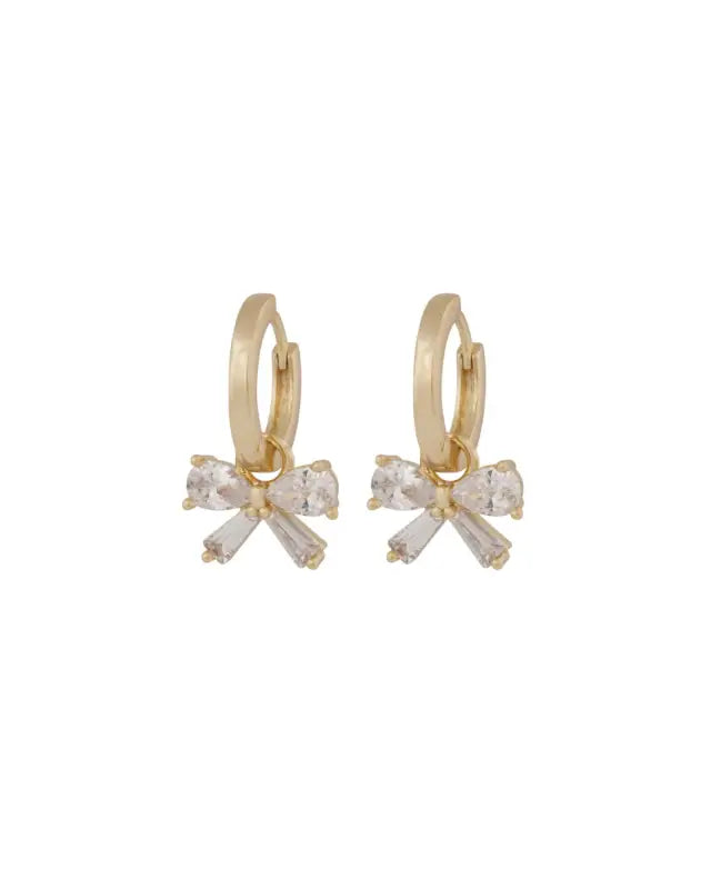 Snö Eira bow ring ear g/clear - Örhängen