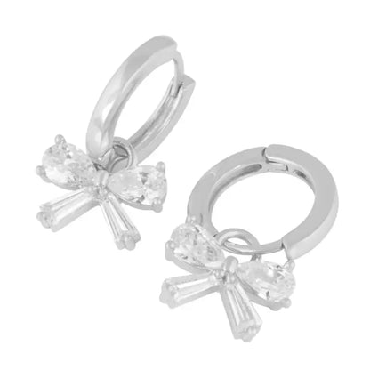 Snö Eira bow ring ear silver/clear - Örhängen