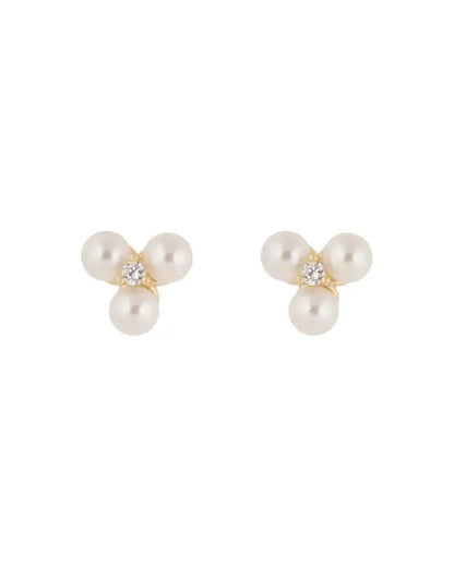 Snö Eira tripple pearl ear g/white - Örhängen