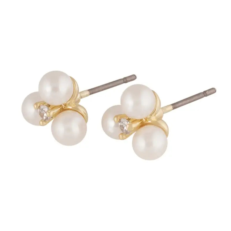 Snö Eira tripple pearl ear g/white - Örhängen