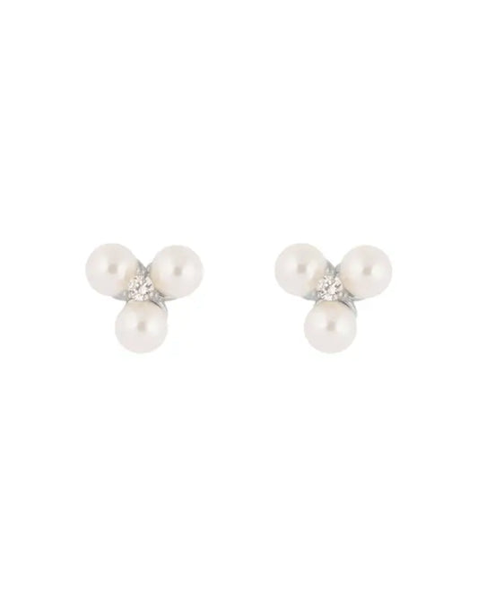 Snö Eira tripple pearl ear s/white - Örhängen