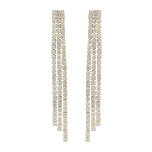 Snö Essence small tassel ear gold/clear - Örhänge
