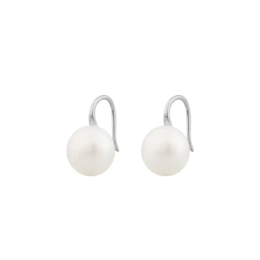 Snö Florence short ear silver/white - Örhänge