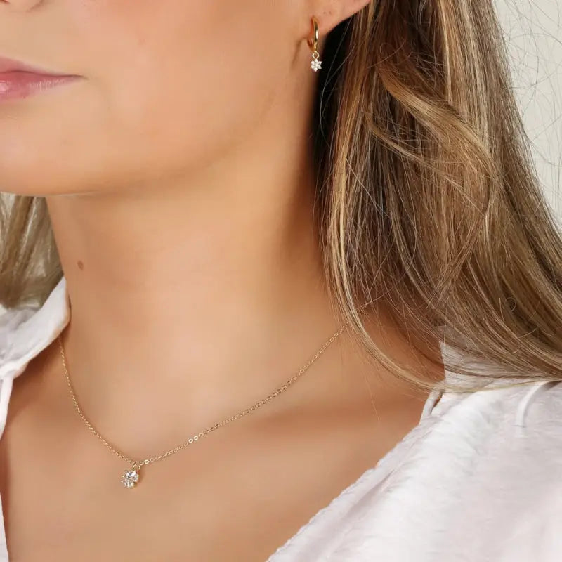 SNÖ flower pendant neck 40 g/clear - Halsband