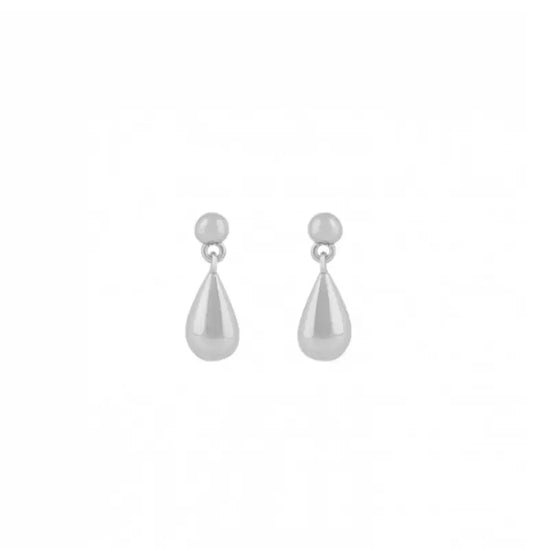 Snö Gina drop ear plain silver - Örhänge