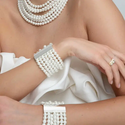 SNÖ ICON 7 string brace silver/white - Armband